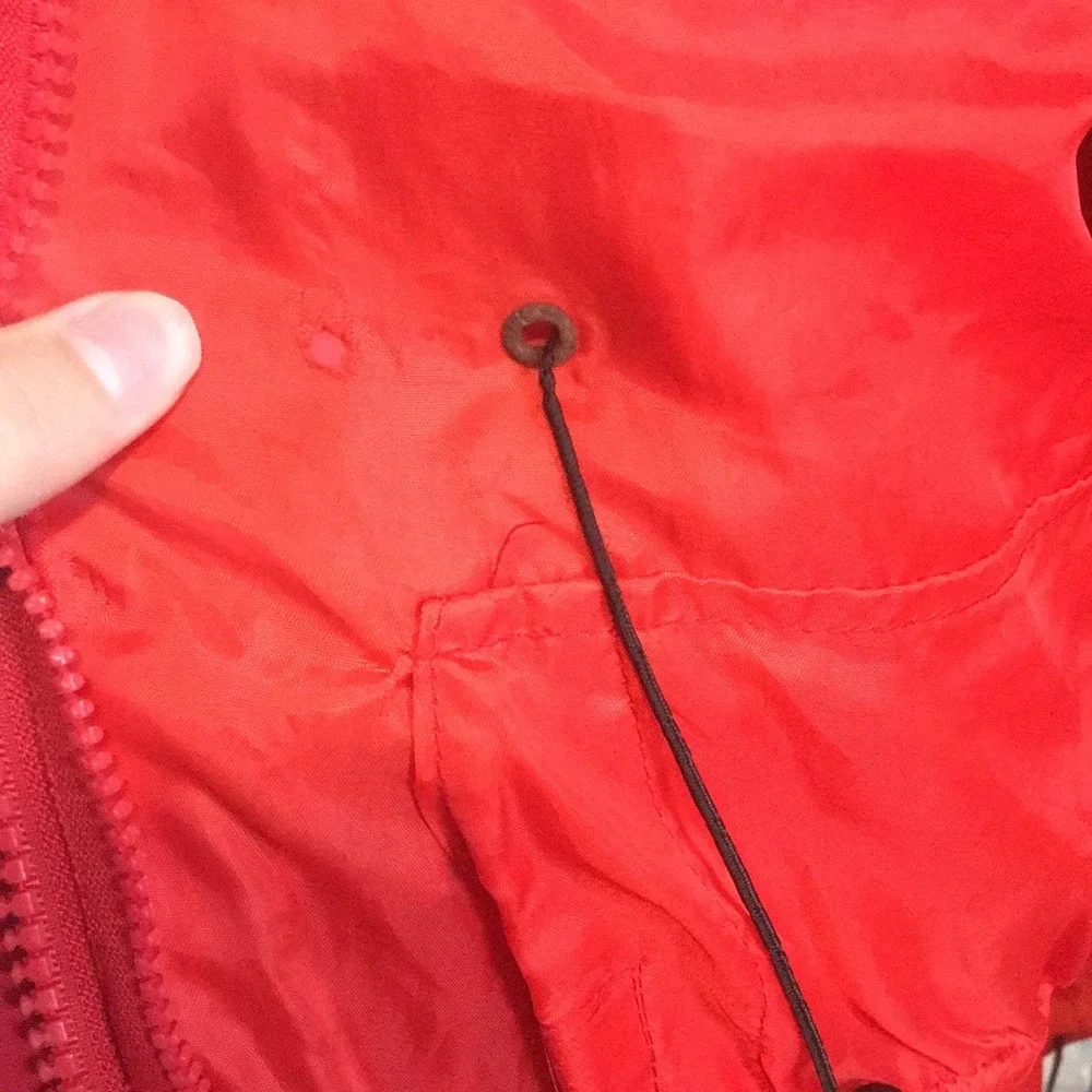 The North Face vintage red gore red waterproof double zip raincoat